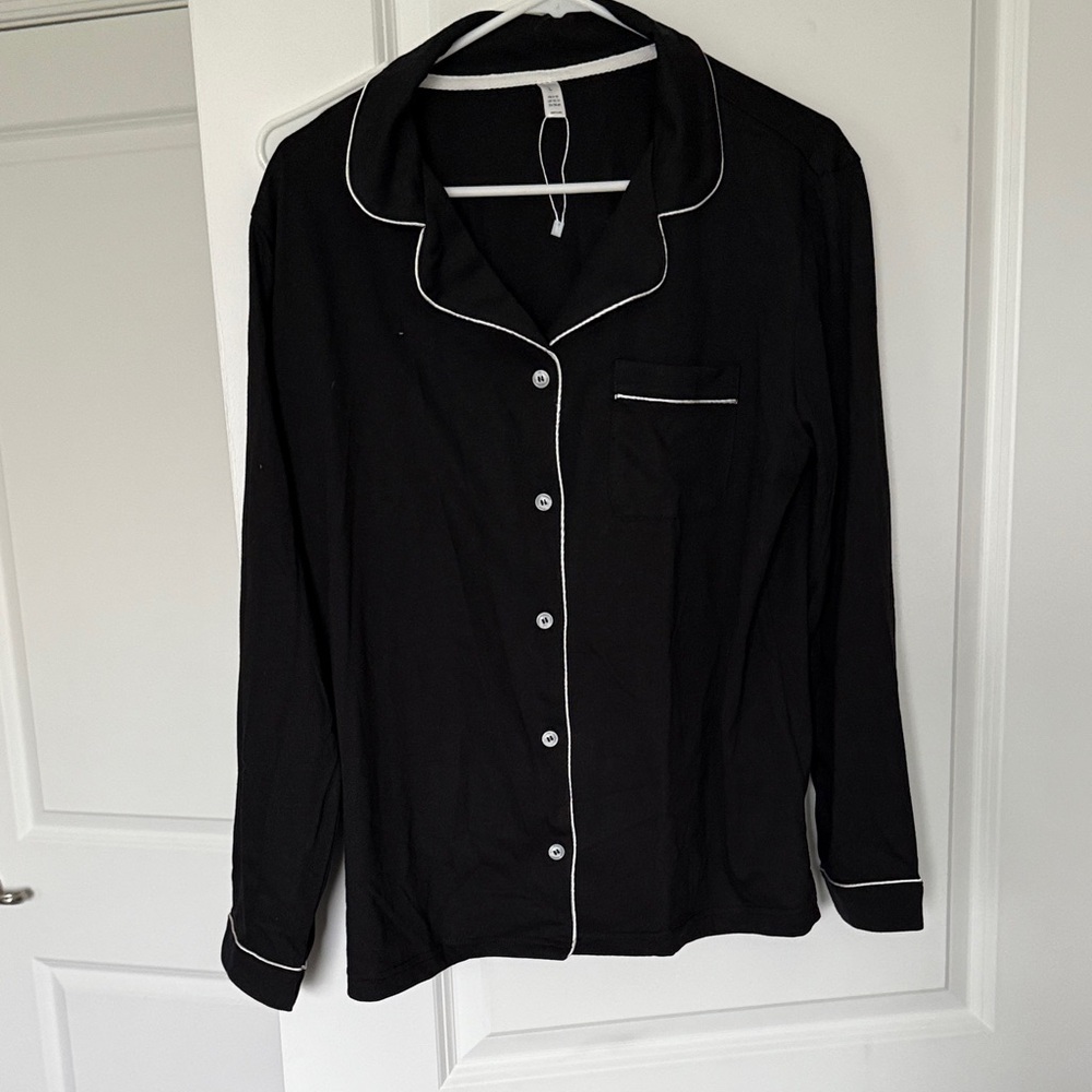 Black Button-Up Pajama set